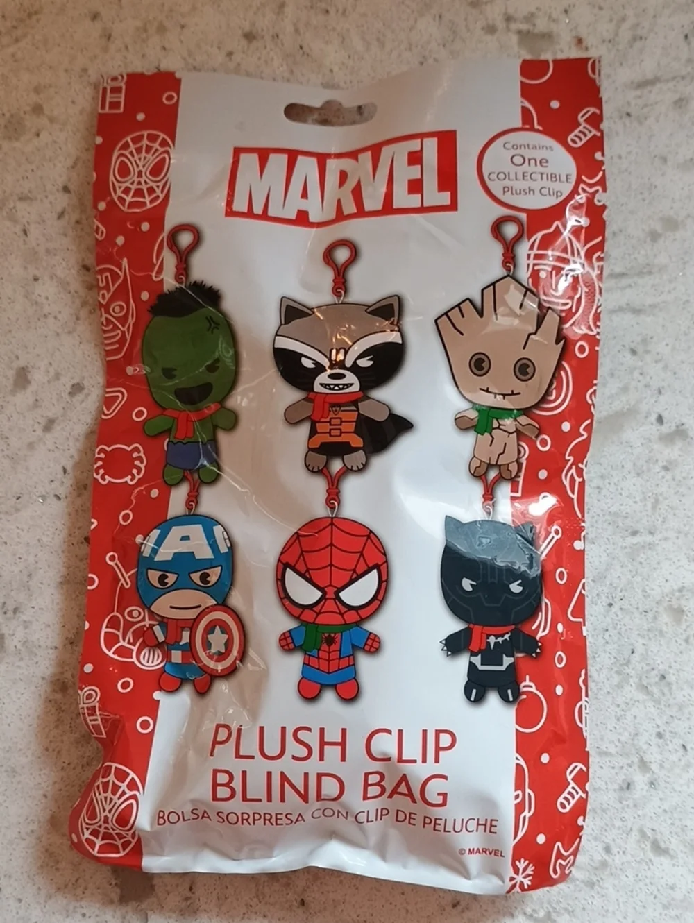 Set Of 3 Marvel Plush Clip Blind Bag - Mixed Characters-Brand New